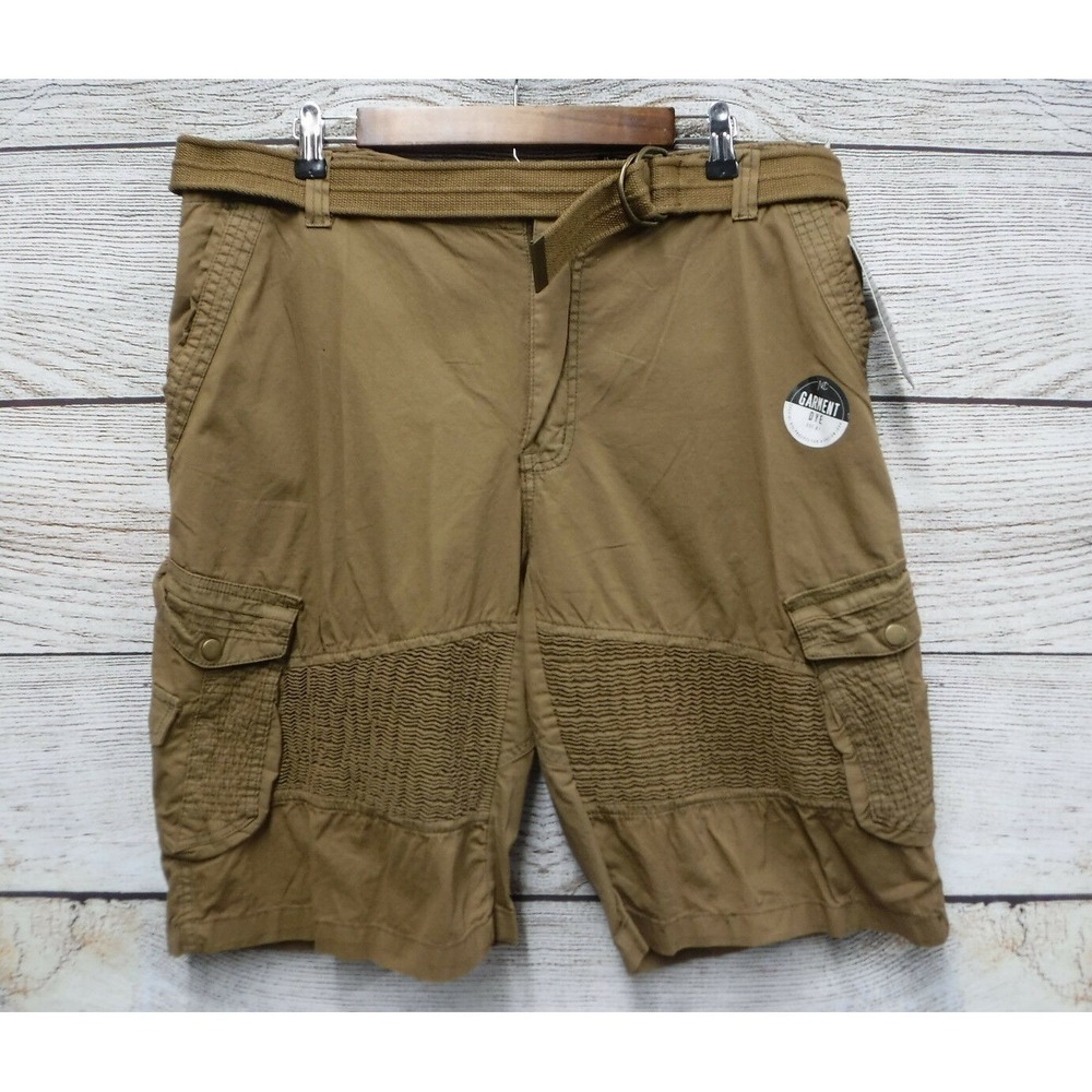 Modern‎ Culture Shorts Mens Size 38 Dark Chino Belted Ribbed Knee Cargo New
